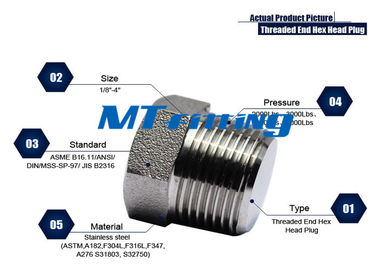 ASTM A105 F304H / 316H  Round / Hex / Square Stainless Steel Head Plug